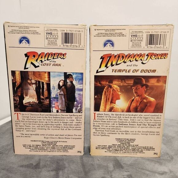 Indiana Jones VHS - Temple of Doom 1984 & Raiders of the lost Ark 1981 - Picture 3 of 5